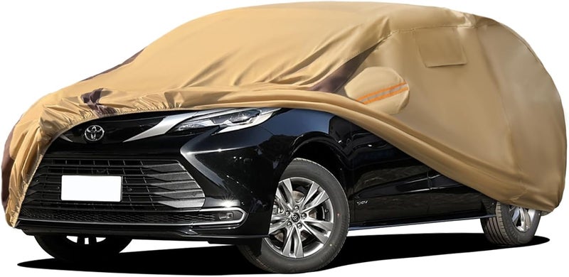 FSGRICH Car Cover Waterproof All Weather Compatible with Automobiles,Outdoor Anti-UV Car Covers Rain Sun Protection with Zipper and Windproof Buckle - Image 1